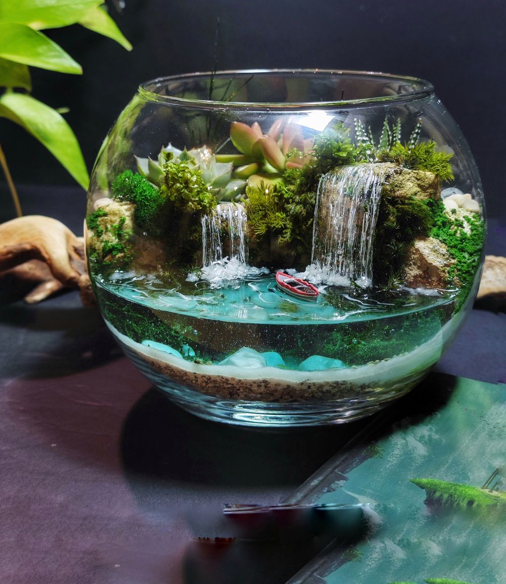 Флорариум "Шар, водопады"